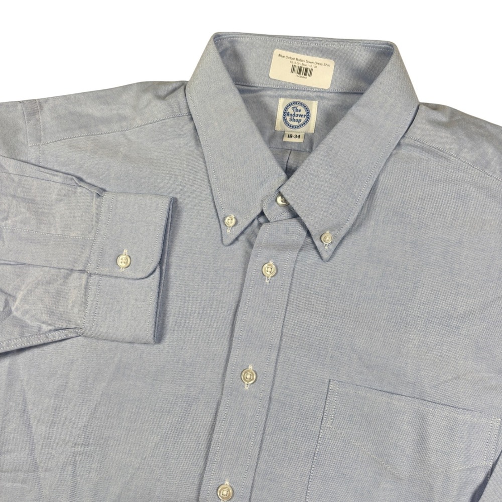 NEW The Andover Shop Dress Shirt Men 18-34 Blue Oxford Button Down Long Sleeve